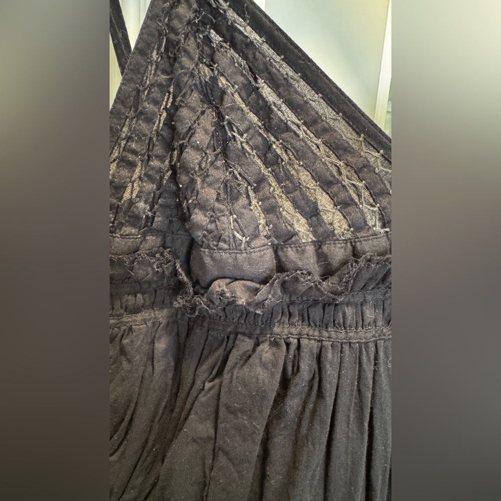 Zara TRF Baby Doll Beach Cover Black Dress. Size L - Picture 2 of 6